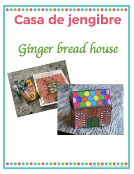 Preview of Christmas 3D Kindergarten Ginger bread house/ Casa de jengibre Bilingual