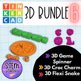 3D *Mini-Bundle* 6 Croc Charm | Flexi-Snake | Game Spinner