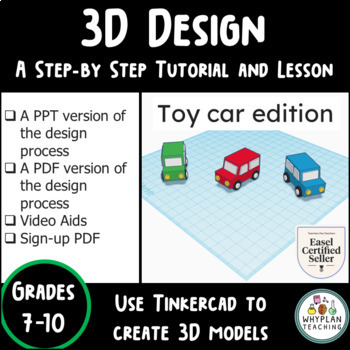Preview of 3D Model Design on Tinkercad - Lesson and Tutorial - Videos Included