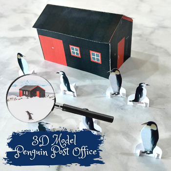 Preview of 3D Model of ANTARCTICA Penguin Post Office Port Lockroy Postage Poster