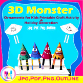 3D Monster Ornaments for Kids Printable Craft Activity & H