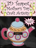 3D Mother's Day Crafts: 3D Teapot Craft Bundle - Color & B/W