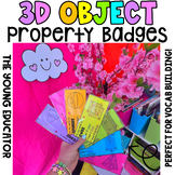 3D OBJECT SHAPE PROPERTY/FEATURES BADGES