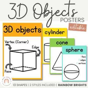 Preview of 3D Objects / 3D Shapes Posters | RAINBOW BRIGHTS