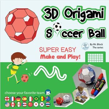 Preview of 3D Origami Soccer Ball Printable Templates  - FIFA World Cup Qatar