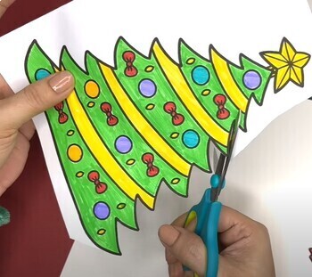 3D Paper Christmas Tree, Paper Cone Christmas Tree Craft Worksheets ...