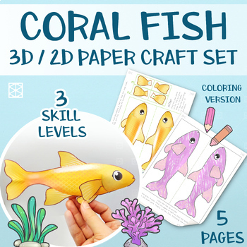 Preview of Ocean Craft Activity, 3D Paper Fish Craft Kit for Elementary & Middle School