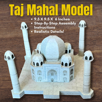 Preview of 3D Paper Model INDIA Asia TAJ MAHAL Landmark Diorama *Realistic* w/Assembly Inst