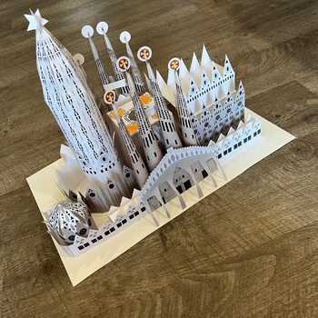 Postcard Paper Model Sagrada Familia