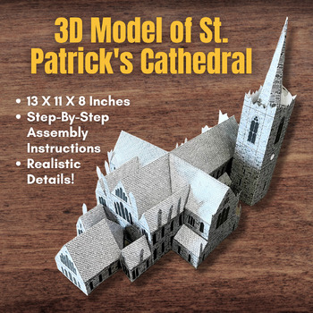 Preview of 3D Paper Model ST. PATRICK'S Cathedral Dublin Diorama IRELAND w/Instructions
