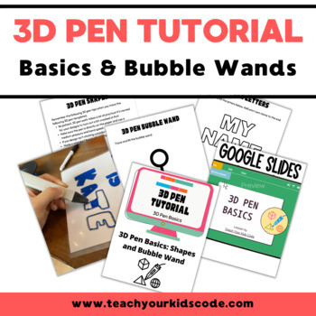 Preview of 3D Pen Tutorial - Beginner 3D Pen Activities - Bubble Wand Challenge! 