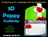 3D Poppy Craftivity  ::  Remembrance Day  ::  Veteran’s Da