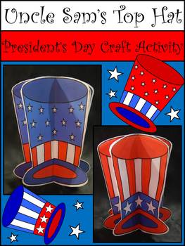 Preview of 3D President's Day Crafts: 3D Uncle Sam's Top Hat Craft