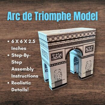 Preview of 3D Printable Paper ARC DE TRIOMPHE Model - France French Diorama w/Instructions!