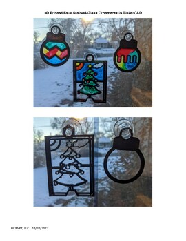 Preview of 3D Printed Faux Stained Glass Ornaments