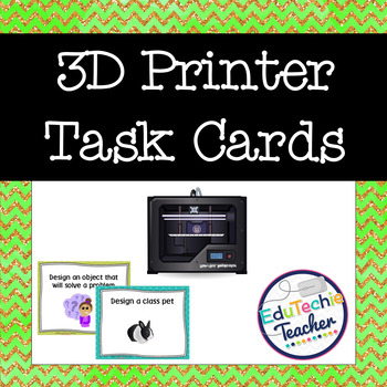 Preview of 3D Printer Design Cards {3D STEM Print Designs} -32 Cards!
