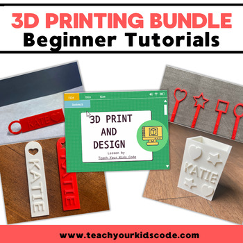 Preview of 3D Printing: Beginner Projects [Name Tag, Bubble Wand, Bookmark, Pencil Holder]