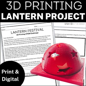 Preview of 3D Printing CAD Project Lunar New Year STEM Challenge for Middle School STEM