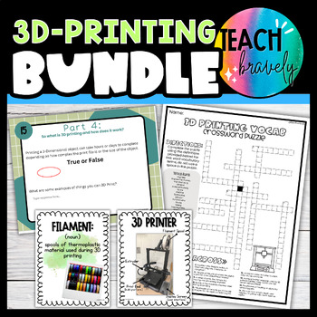 Preview of 3D Printing Resource Bundle - Activities, Posters, Vocabulary