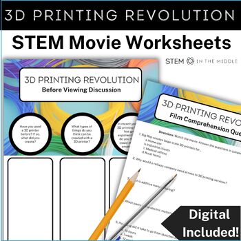 Preview of 3D Printing Revolution Movie Guide for Middle School STEM and Technology