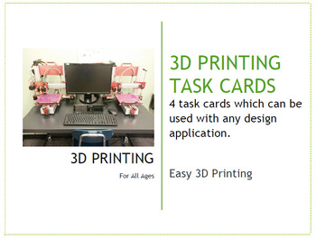 Preview of 3D Printing task cards (4) for Makerspace