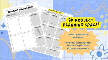 Preview of 3D Project Planning Space - Worksheet MauroArtRoom