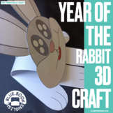 3D Bunny Craft Coloring Craft, Rabbit Zoo Animal Chinese N
