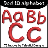 3D Red Alphabet Clip Art
