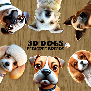 Preview of 3D Rendered Cute Pedigree Dog Breed Clipart