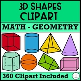 3D SHAPES Clipart - Math, Geometry, and STEM - Geometric S
