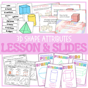 Preview of 3D SHAPES LESSON | Slides Workbook Game Anchor Charts | Envision 13 2nd grade