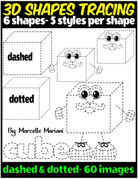 Preview of 3D SHAPES TRACING CLIP ART
