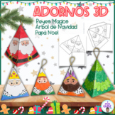3D Santa- Christmas tree- 3 Wise Men- Papá Noel, Árbol y R