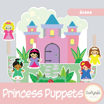 Preview of Princess 3D Castle Scene - Popsicle Stick or Standing Puppets