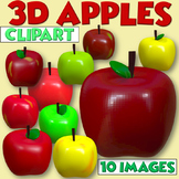 3D Sculpted APPLES Clipart | FALL