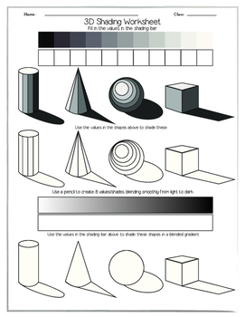 Preview of 3D Shading Worksheet