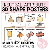3D Shape Attribute Posters | Boho Neutral Decor