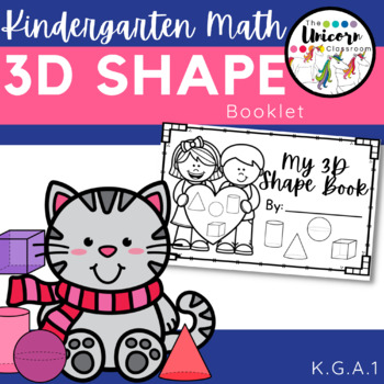 Preview of 3D Shape Booklet | Kindergarten Valentine's Day Geometry Unit