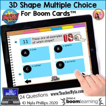 Preview of 3D Shape Boom Cards™ Multiple Choice Deck