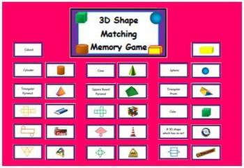 3D Shape Matching Card Game - 2 in 1 combo by Nyla's ...
