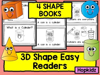 Preview of 3D Shape Emergent Easy Readers, Solid Shapes, Cone, Sphere, Cube, Cone books