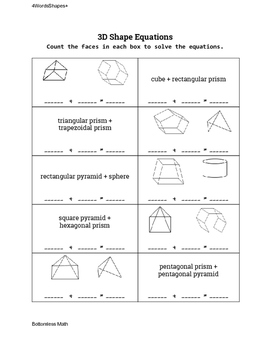 3D Shape Equations: Shapes and Shape Names 0-8 Faces by Bottomless Math