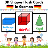 3D Shape Flash Cards for Kids in GERMAN - 9 Printable Page