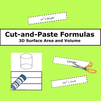 Preview of 3D Geometry Shape Formulas Hands-On Practice Cut-and-Paste Activity Volume