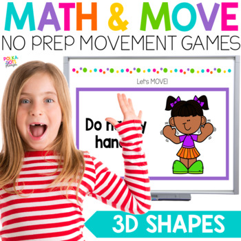 Preview of 3D Shape Game | 3D Shapes Worksheets | MATH AND MOVE Math Game