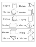 3D Shape "I Have, Who Has?" Game Cards