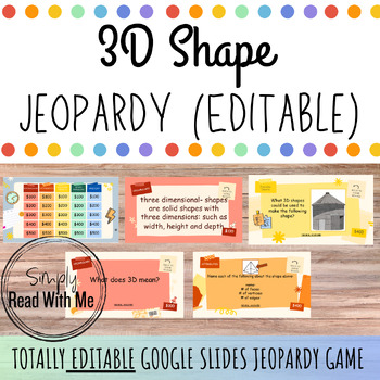 Preview of 3D Shape Jeopardy Game (EDITABLE Google Slides)