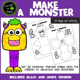 3D Shape Net Halloween Math Activity - Make a Monster