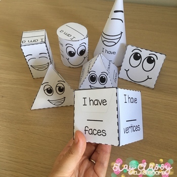 3D Shape Nets - Cute Buddies by Stay Classy Classrooms | TpT