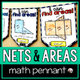 Area of Composite Figures and Nets Math Pennant Activity